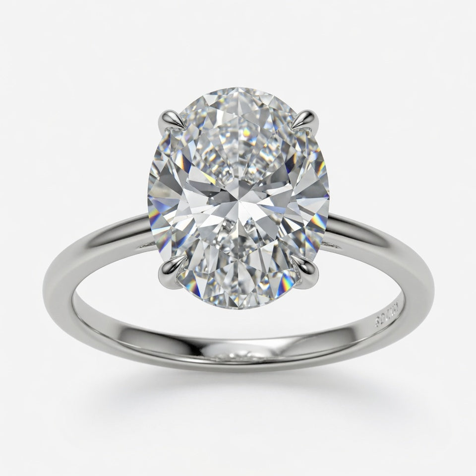 5ct Oval Cut Solitaire Diamond Wedding Ring