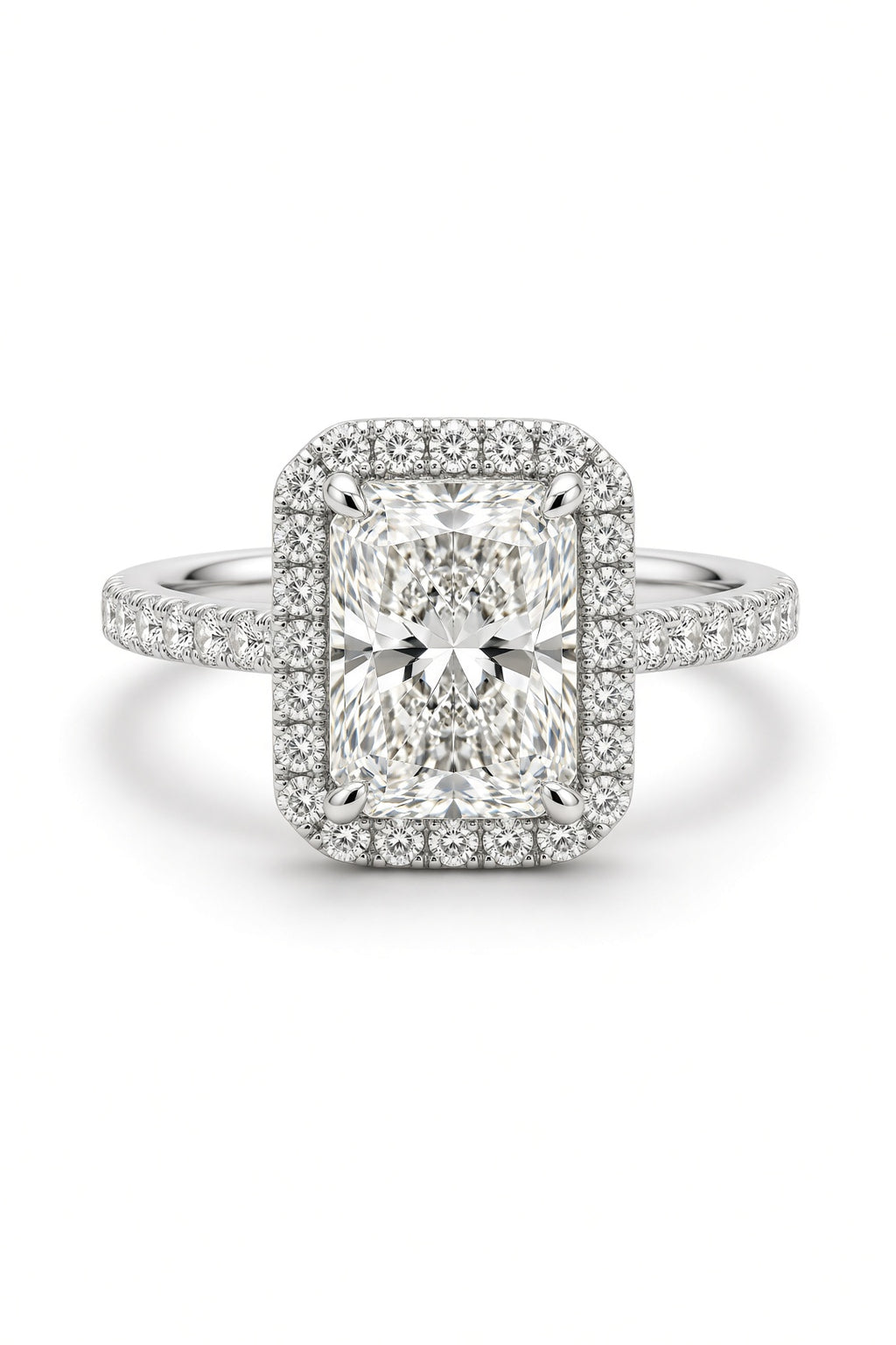 5.5 Carat Radiant Cut Halo Diamond Engagement Ring