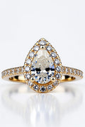 2 Carat Pear Cut Halo Diamond Engagement Ring