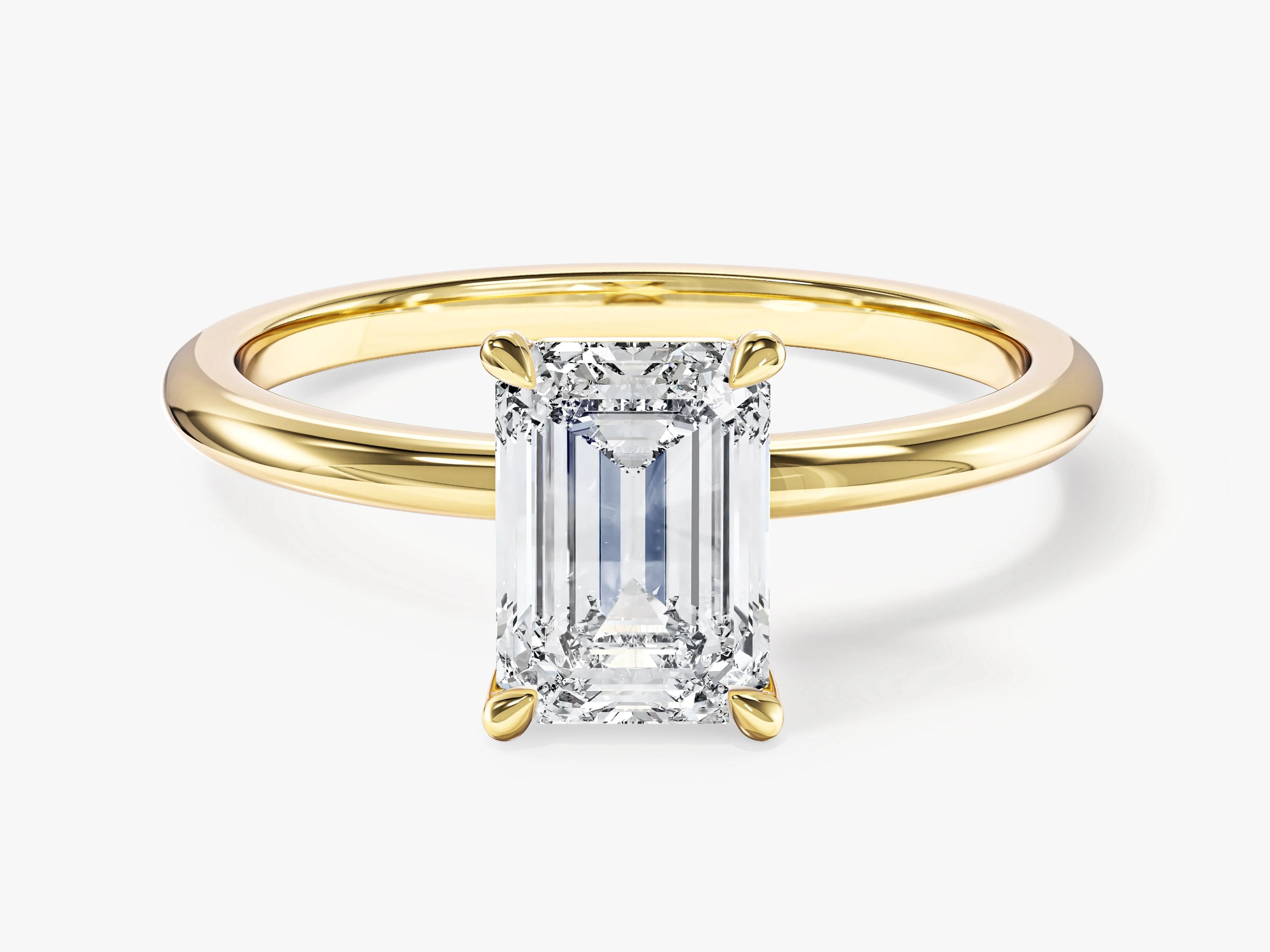 1ct Emerald Cut Solitaire Diamond Wedding Ring
