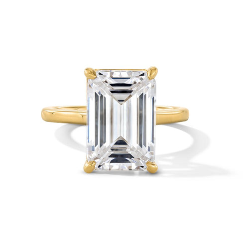 10ct Emerald Cut Solitaire Diamond Wedding Ring