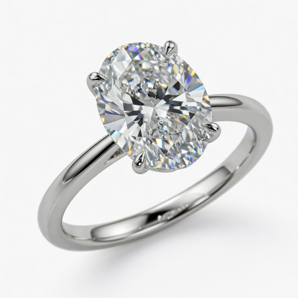 3ct Oval Cut Solitaire Diamond Wedding Ring