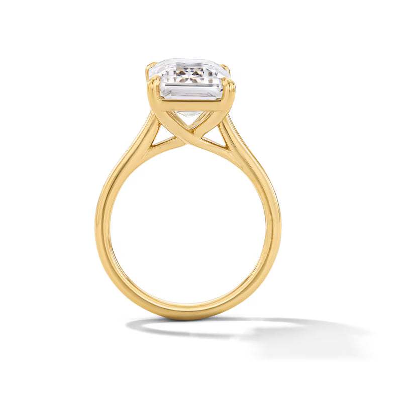 10ct Emerald Cut Solitaire Diamond Wedding Ring