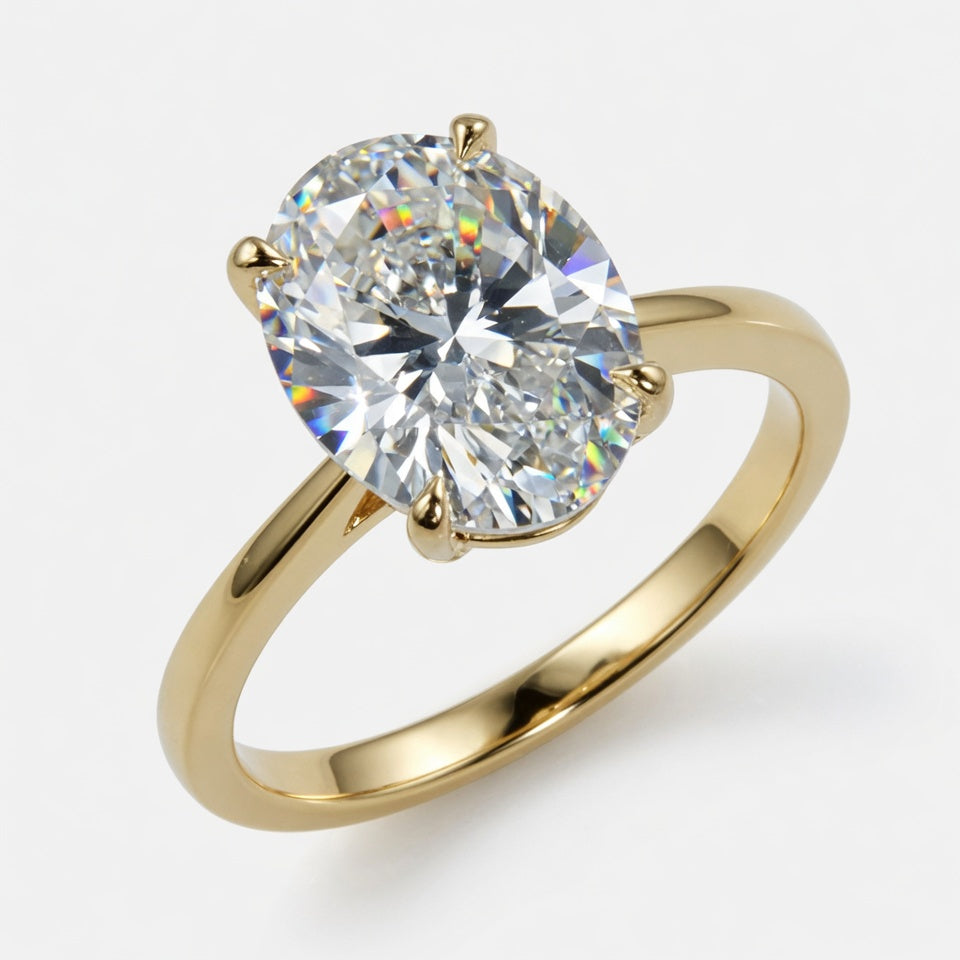 2.5ct Oval Cut Solitaire Diamond Wedding Ring