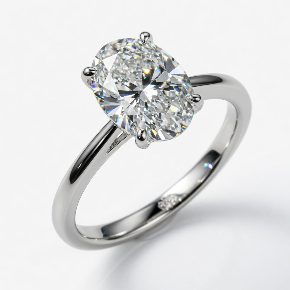 2ct Oval Cut Solitaire Diamond Wedding Ring