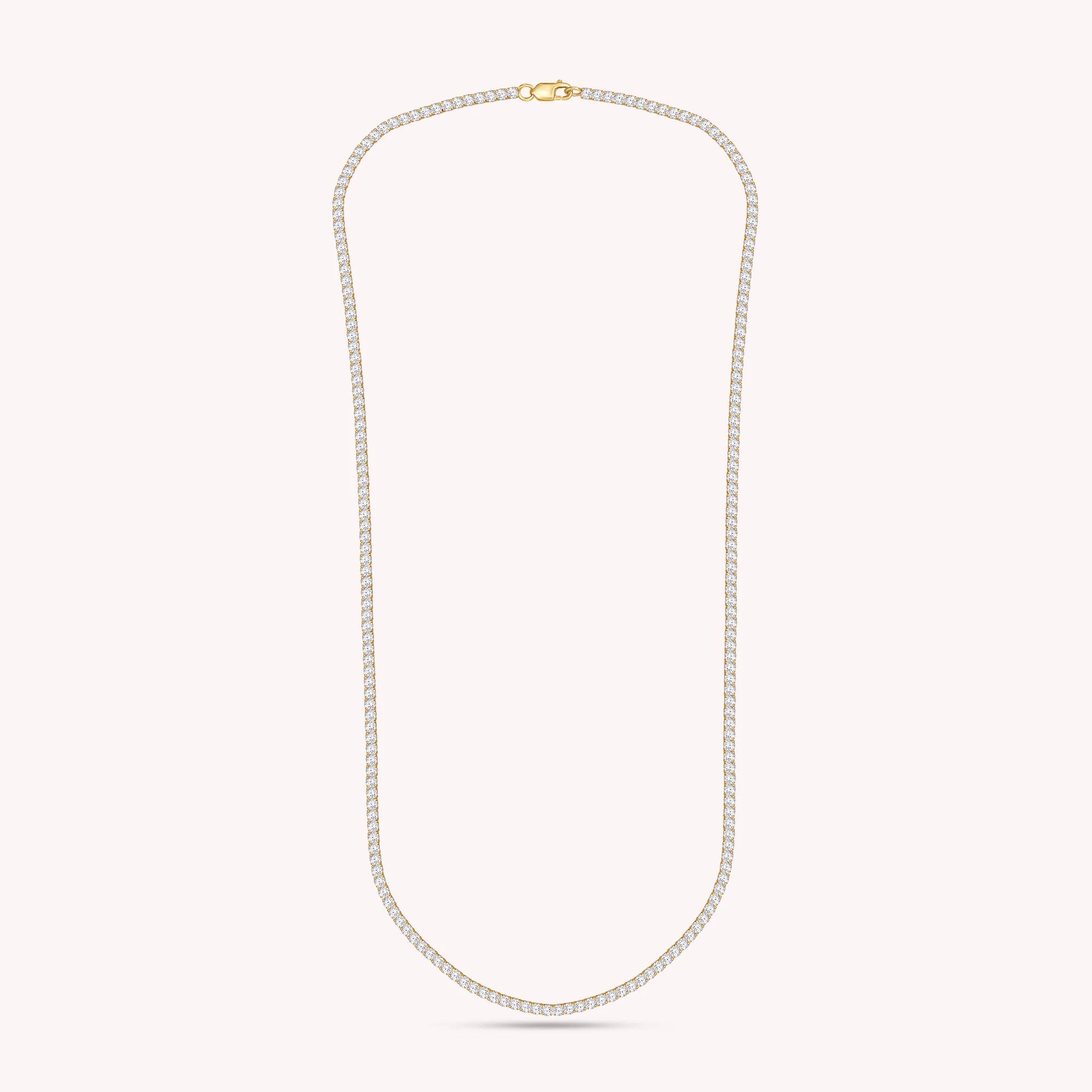 4cts Tennis Necklace 16in Round Cut Lab Grown Diamond