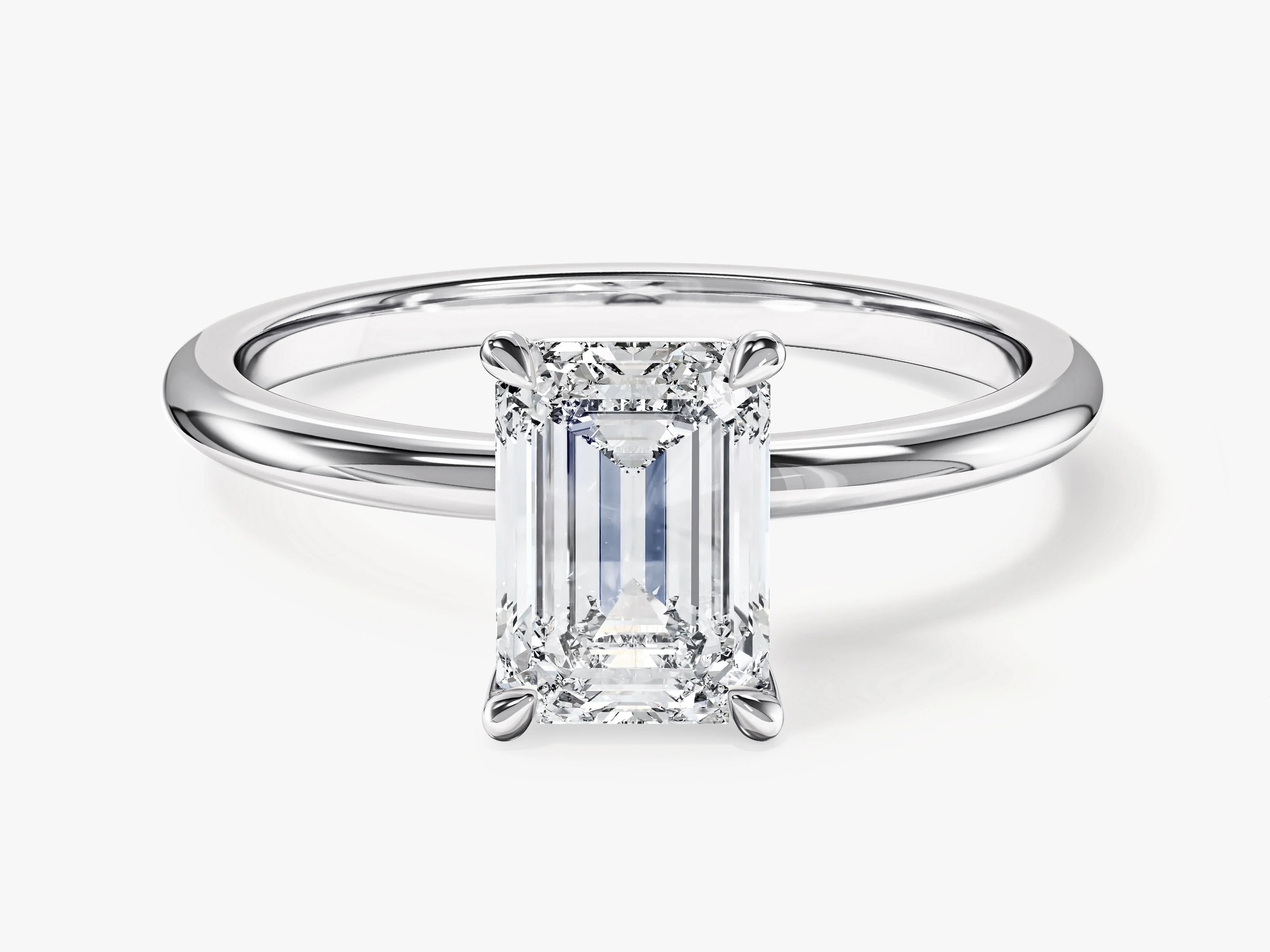 1ct Emerald Cut Solitaire Diamond Wedding Ring