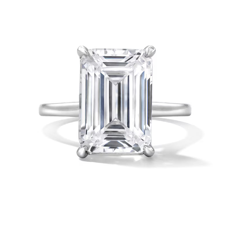 10ct Emerald Cut Solitaire Diamond Wedding Ring