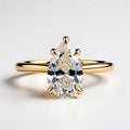 7.5ct Pear Cut Solitaire Diamond Wedding Ring