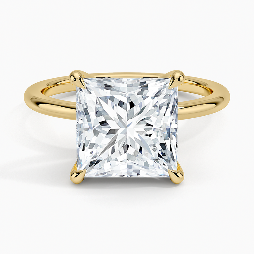 4ct Princess Cut Solitaire Diamond Wedding Ring