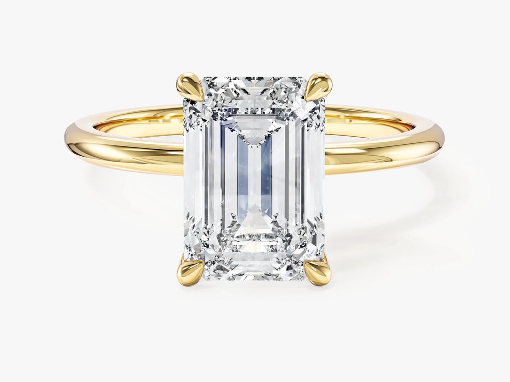3.5ct Emerald Cut Solitaire Diamond Wedding Ring