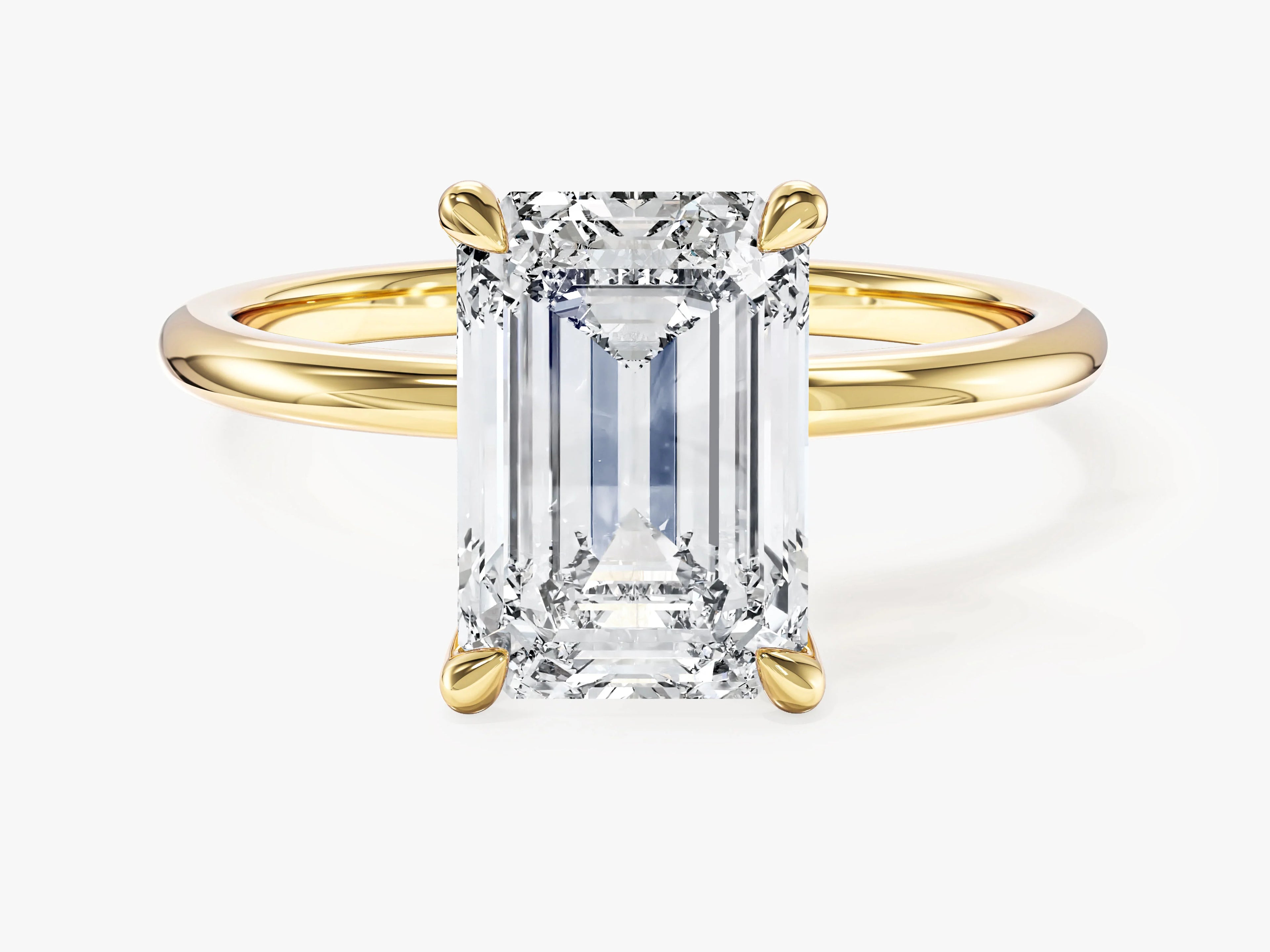 3.5ct Emerald Cut Solitaire Diamond Wedding Ring