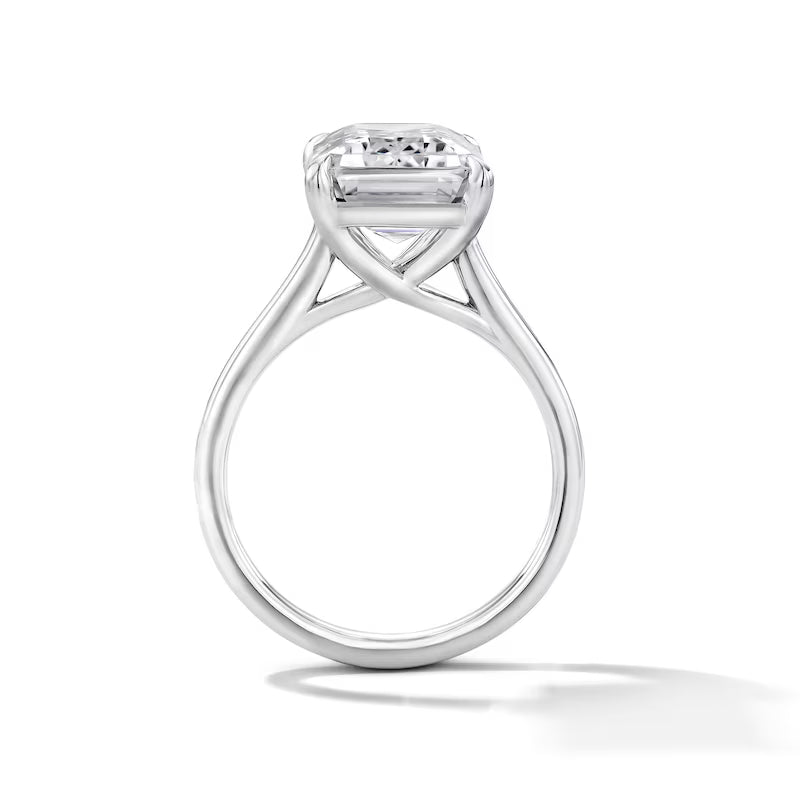 10ct Emerald Cut Solitaire Diamond Wedding Ring