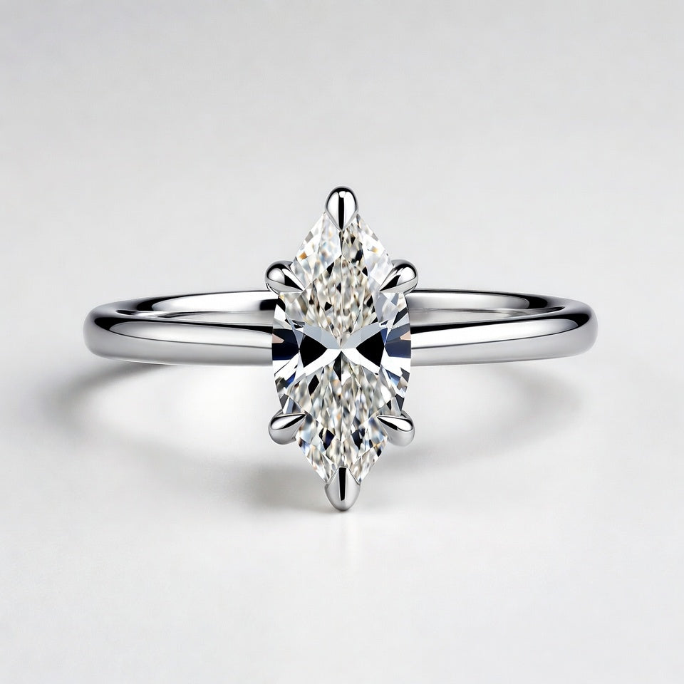 2ct Marquise Cut Solitaire Diamond Wedding Ring