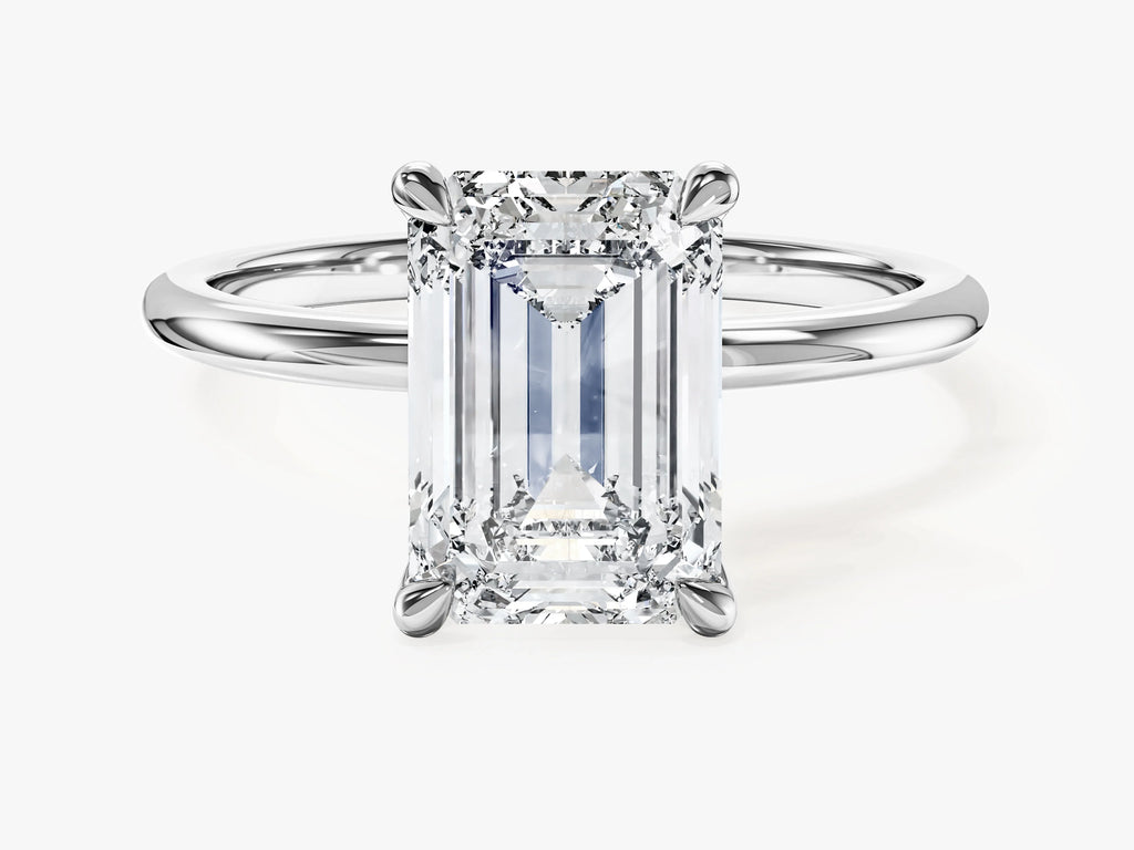 3.5ct Emerald Cut Solitaire Diamond Wedding Ring