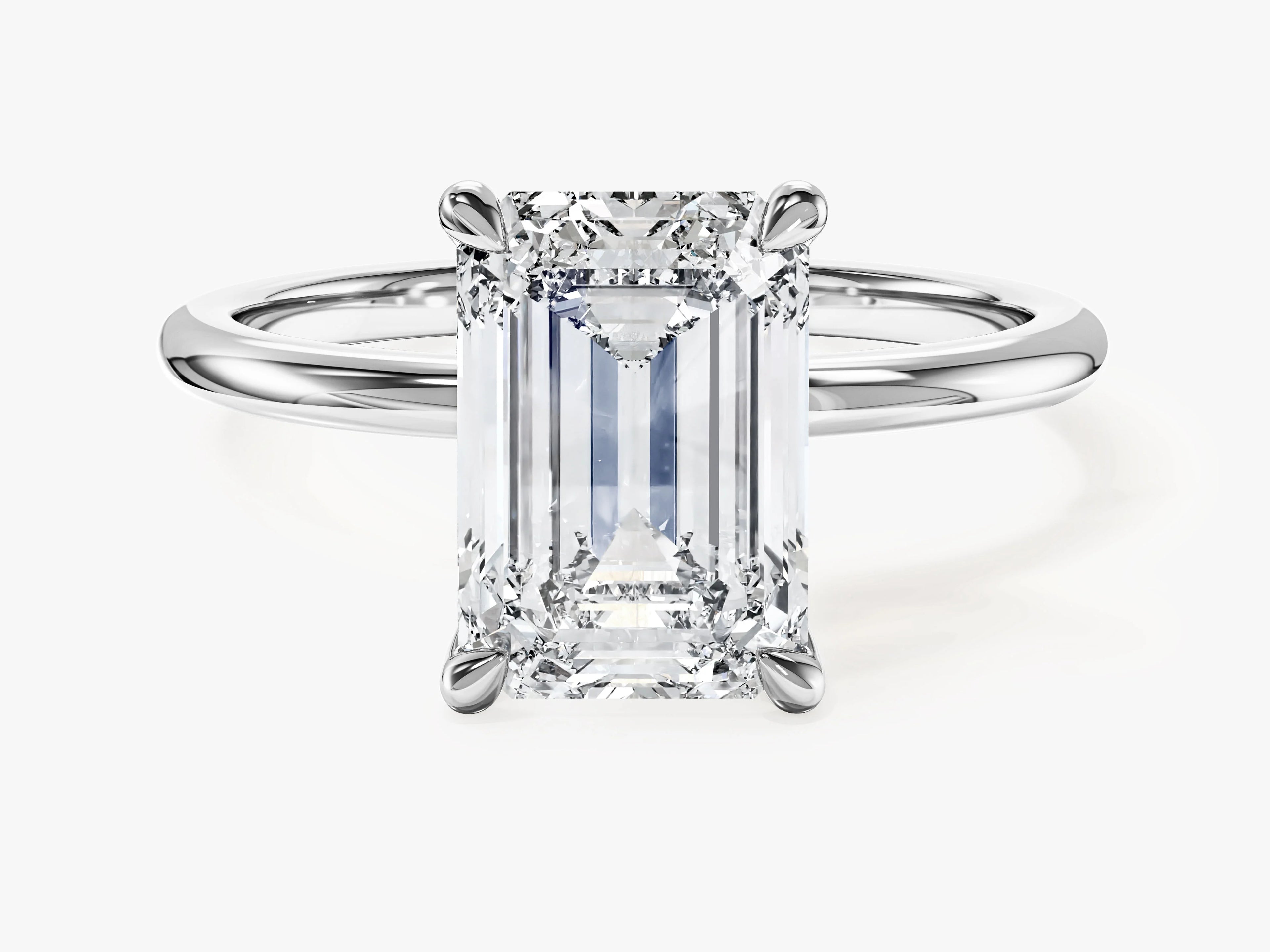 3.5ct Emerald Cut Solitaire Diamond Wedding Ring