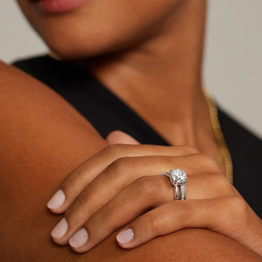 5.5ct Princess Cut Solitaire Diamond Wedding Ring