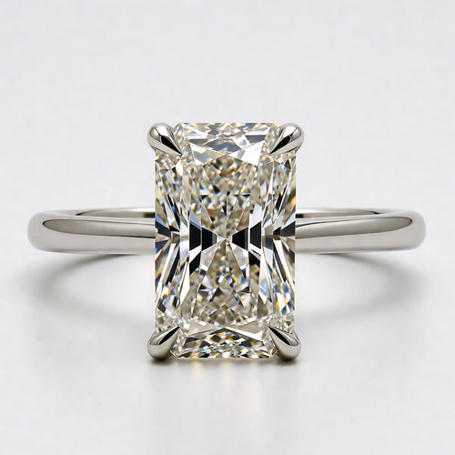 10ct Radiant Cut Solitaire Diamond Wedding Ring