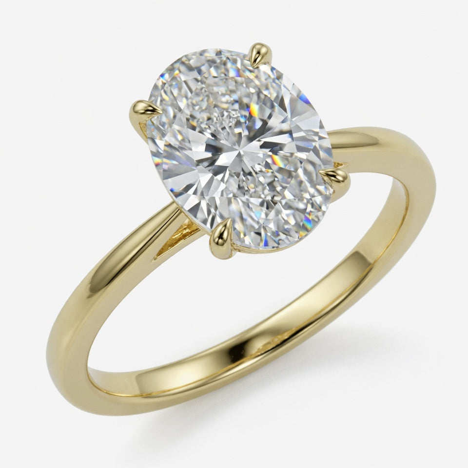 3ct Oval Cut Solitaire Diamond Wedding Ring
