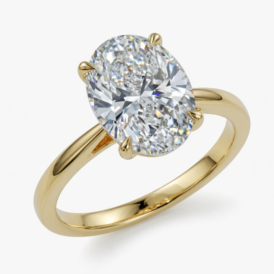 5ct Oval Cut Solitaire Diamond Wedding Ring