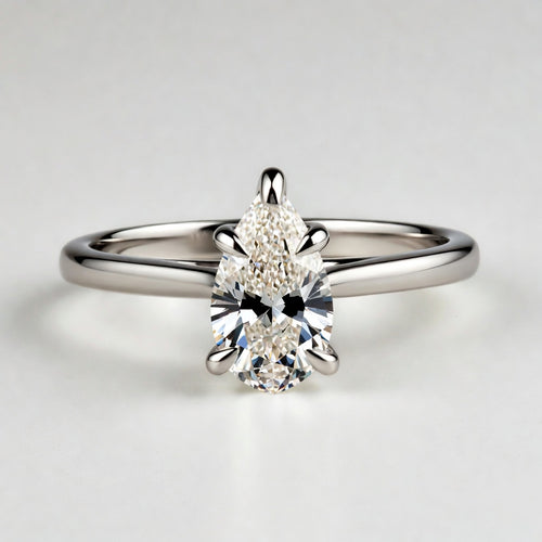 1.50ct Pear Cut Solitaire Diamond Wedding Ring