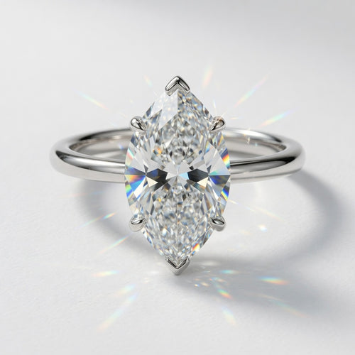 10ct Marquise Cut Solitaire Diamond Wedding Ring