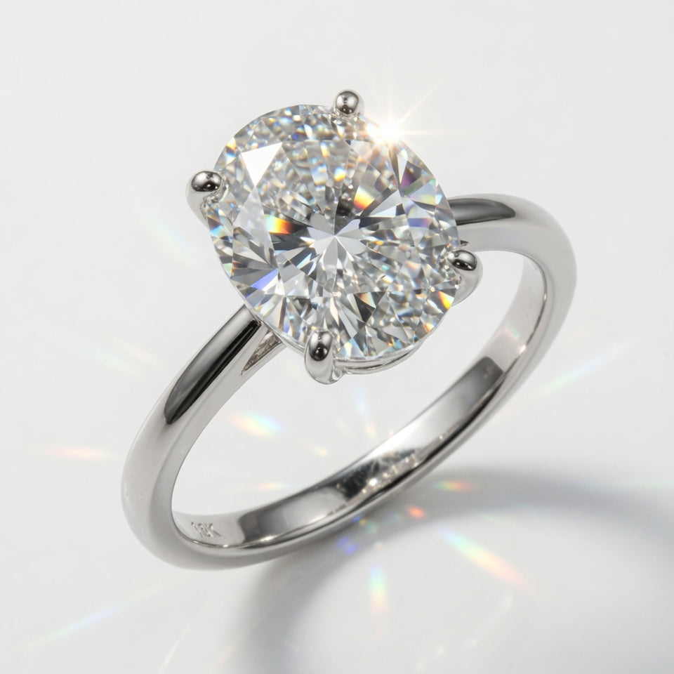 2.5ct Oval Cut Solitaire Diamond Wedding Ring