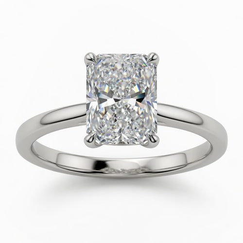 1.50ct Radiant Cut Solitaire Diamond Wedding Ring