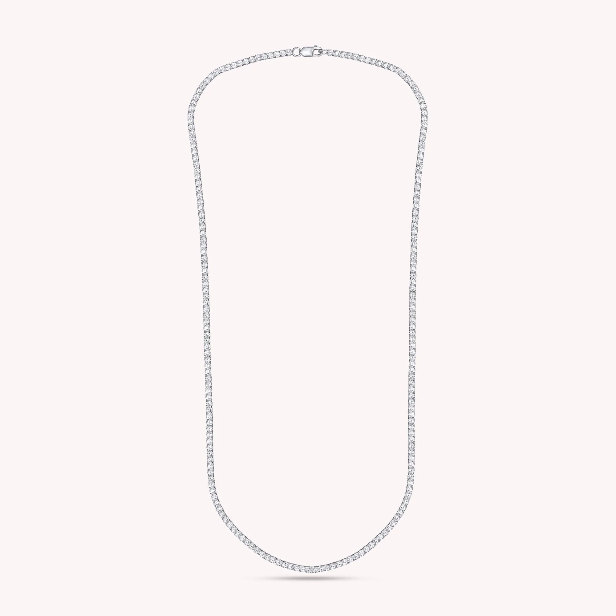 4cts Tennis Necklace 16in Round Cut Lab Grown Diamond