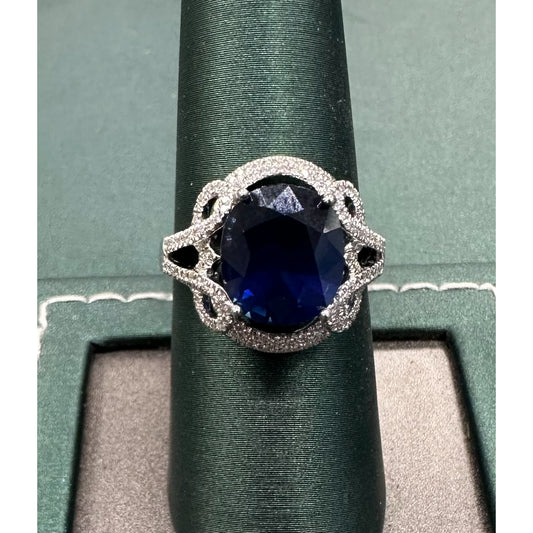 Medusa diamond and sapphire ring