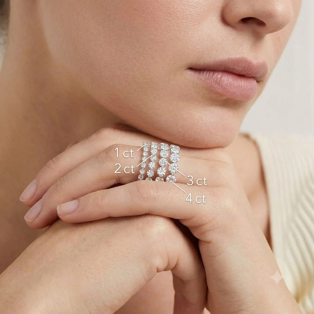 4K Gold 1CT Full Eternity Diamond Ring