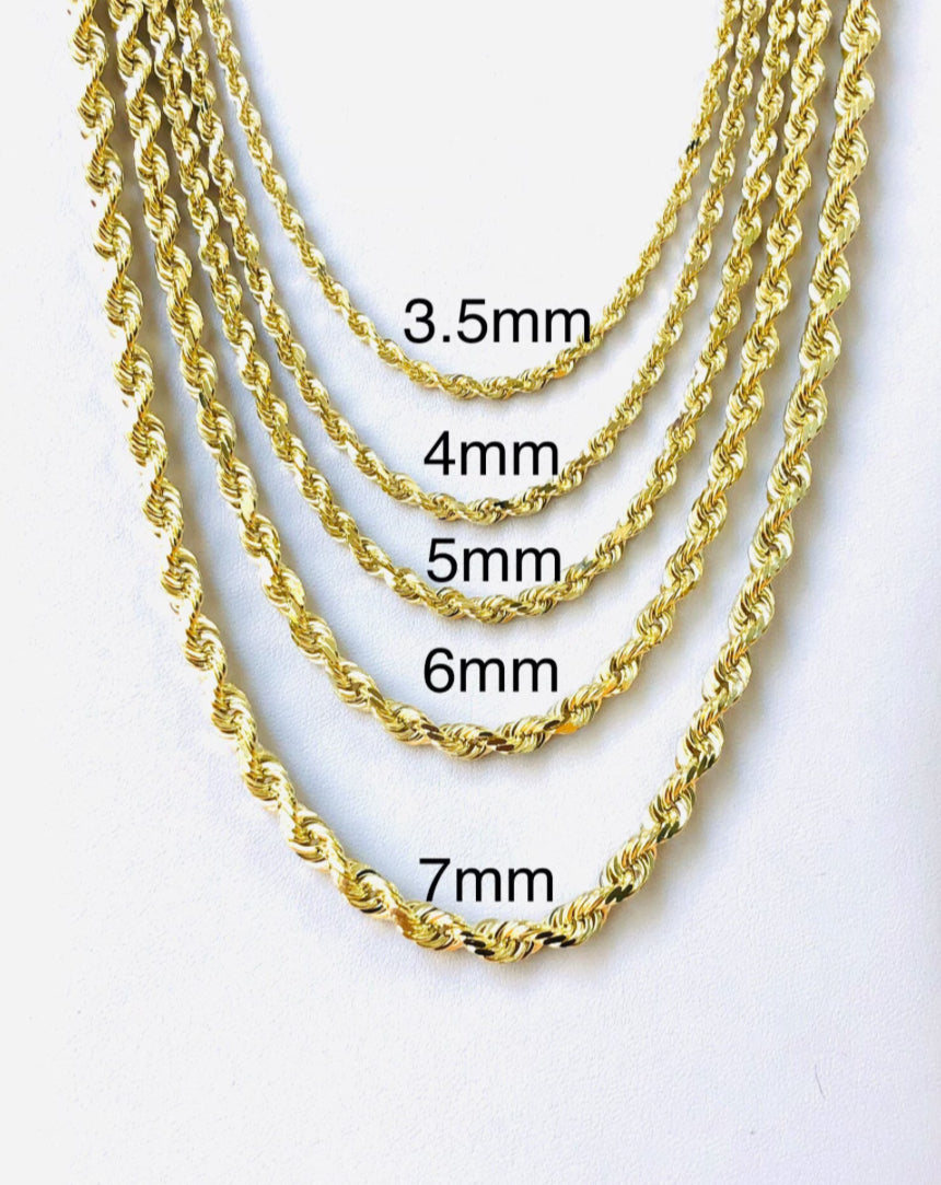 Rope Chain 7.0mm 18 inches 14k