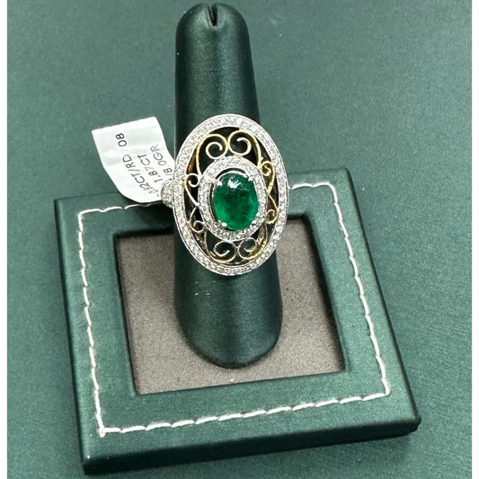 The heaven halo emerald and diamond ring