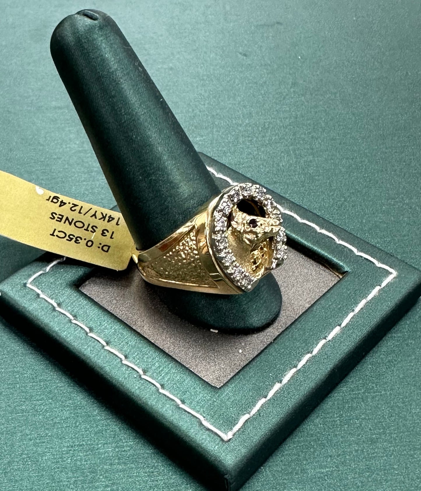 Horseshoe diamond pinky ring