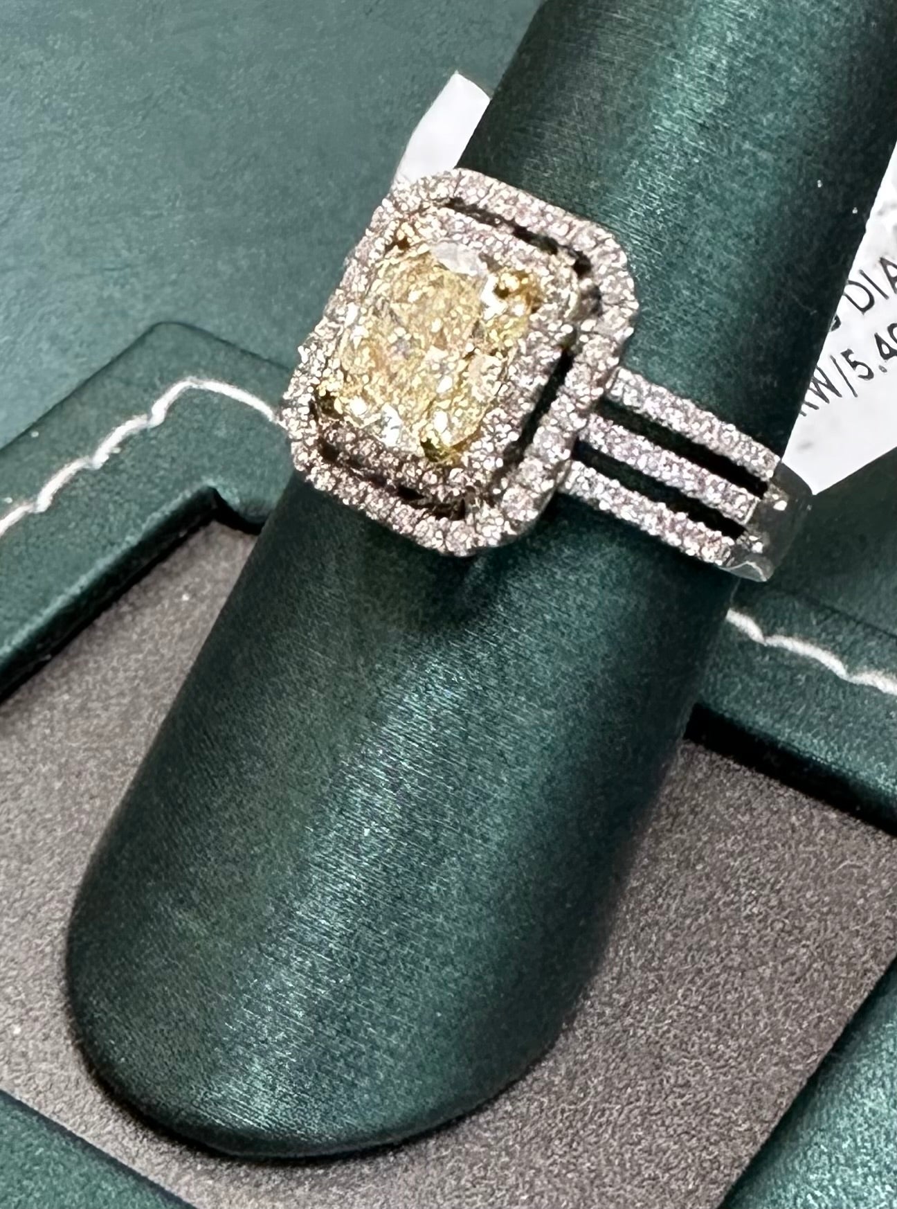 Cushion halo diamond ring