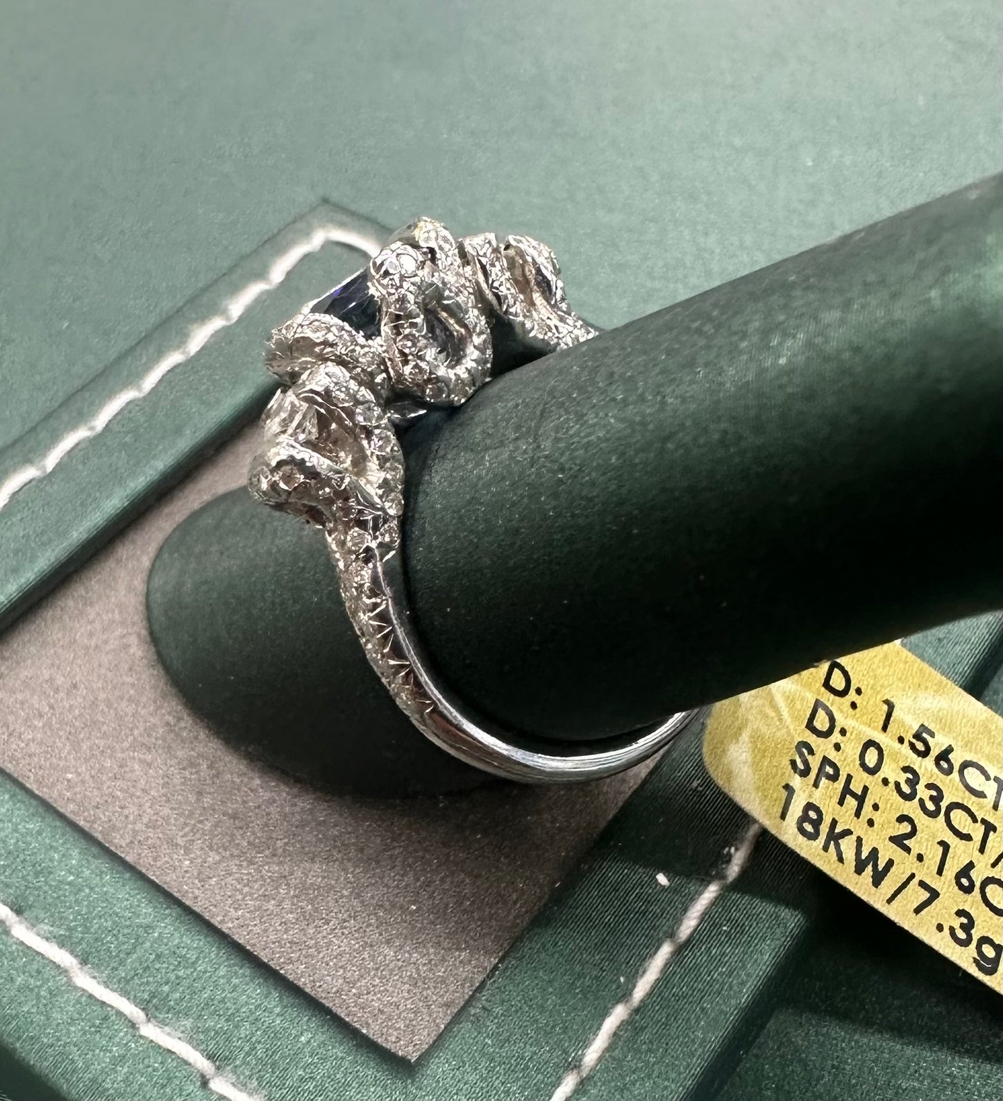 Sapphire sneak Trophy diamond ring