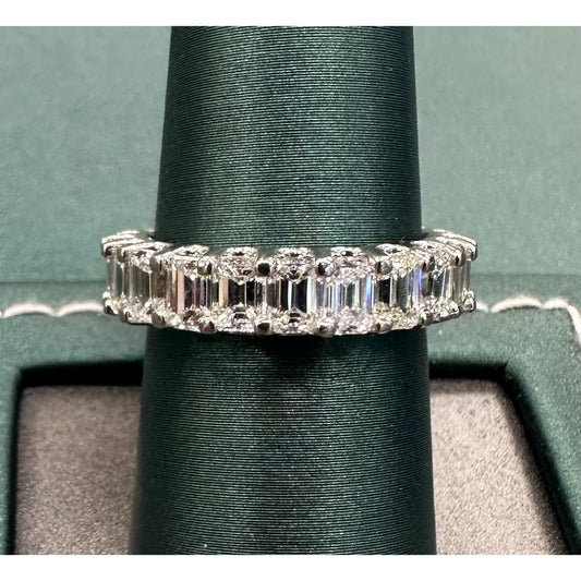Emerald cut diamond infinity ring 5.28 carats