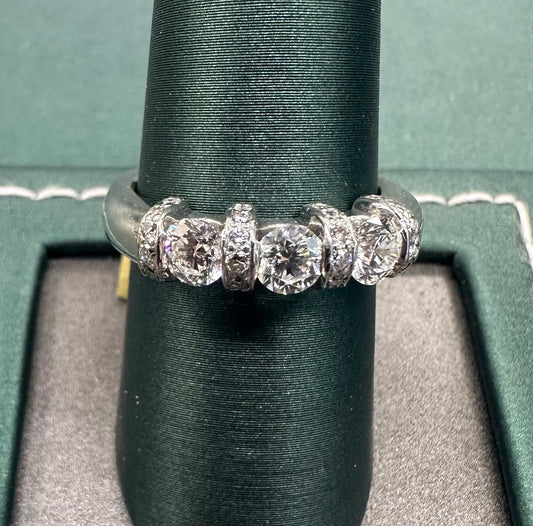 Three diamond queens cocktail ring