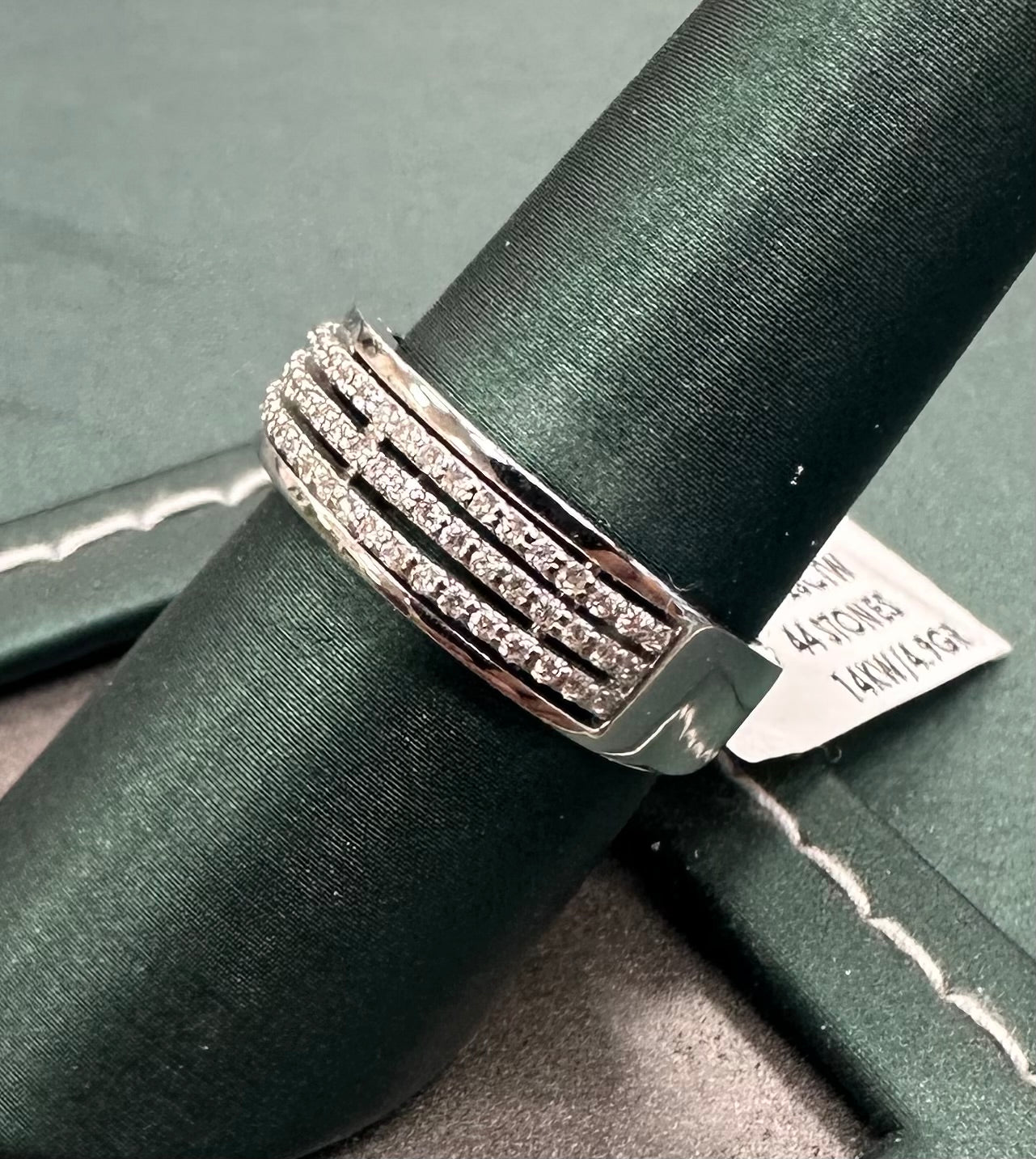 Triple diamond rock pinky ring