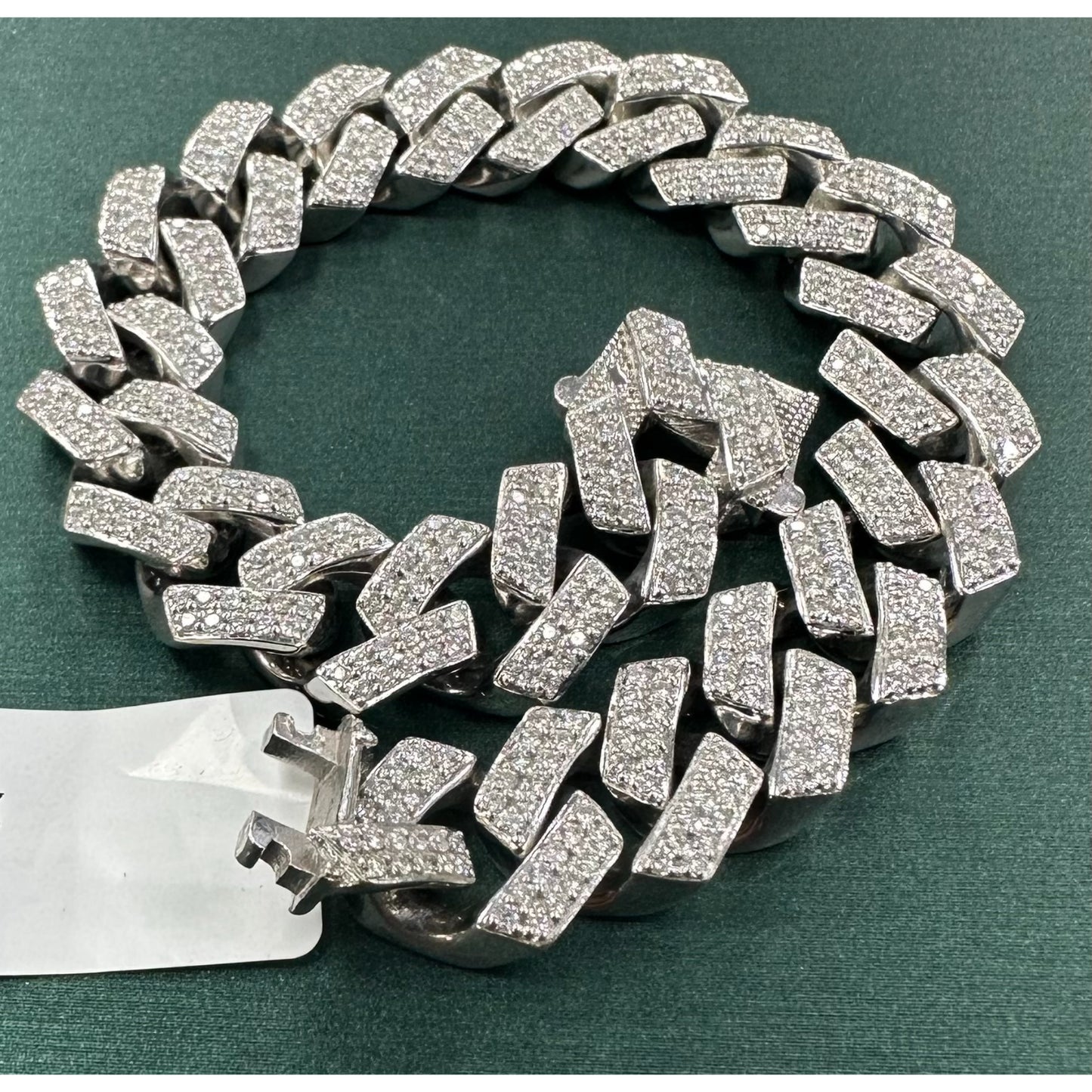 White gold Miami Cuban link iced out bracelet white gold 12.6 mm