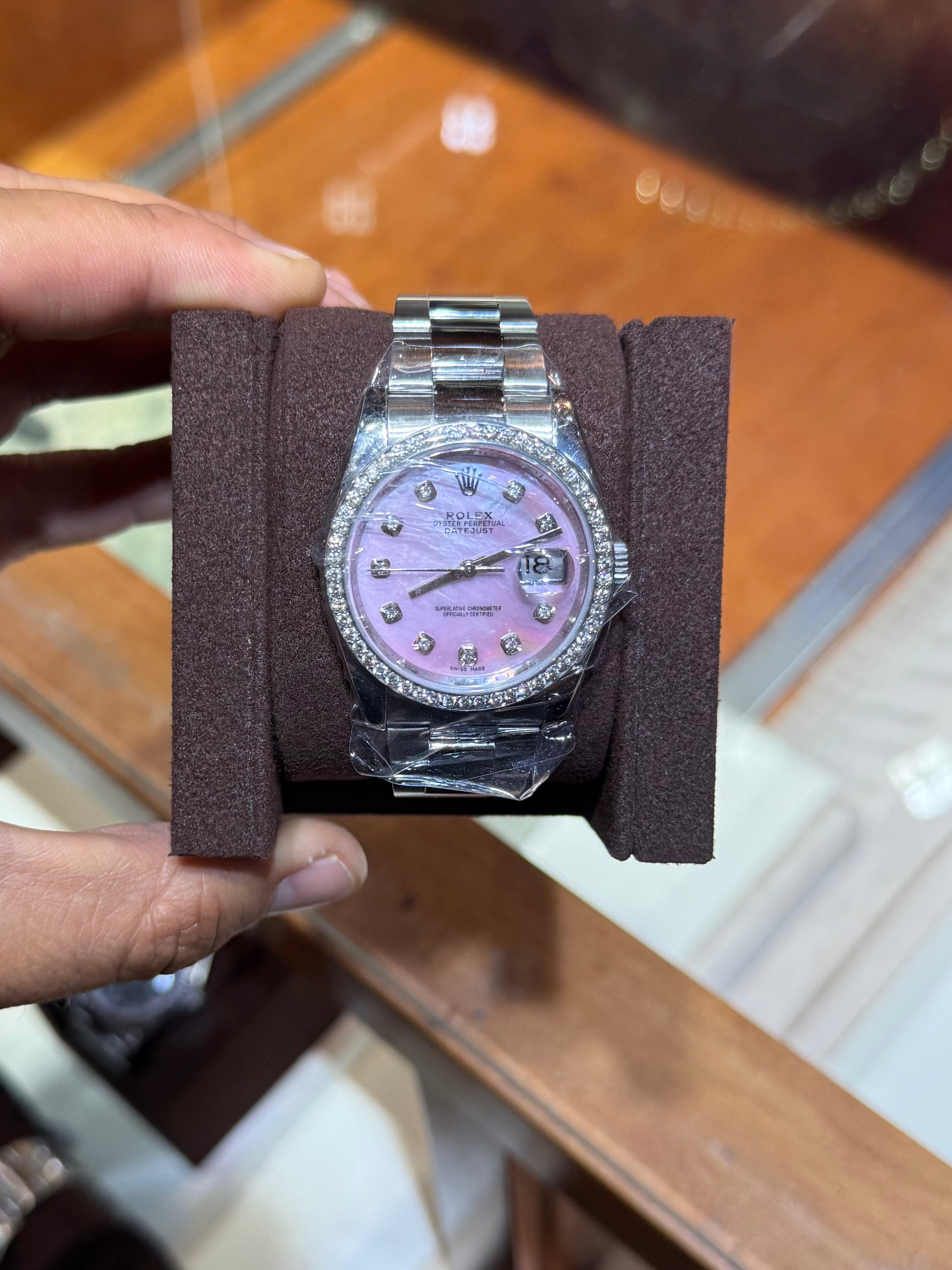 Rolex Datejust 36MM Pink Diamond Dial Diamond Bezel Box Only