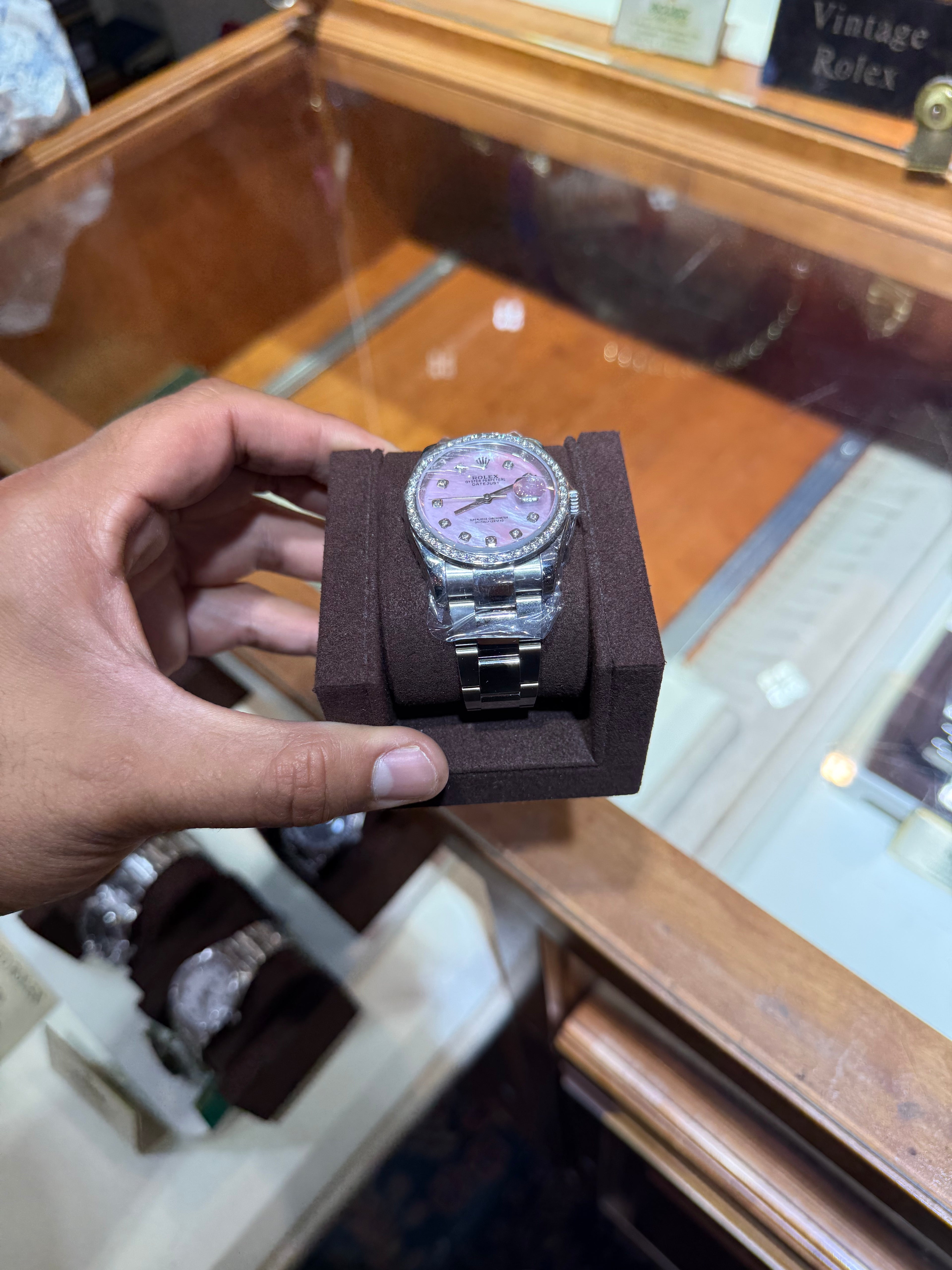 Rolex Datejust 36MM Pink Diamond Dial Diamond Bezel Box Only