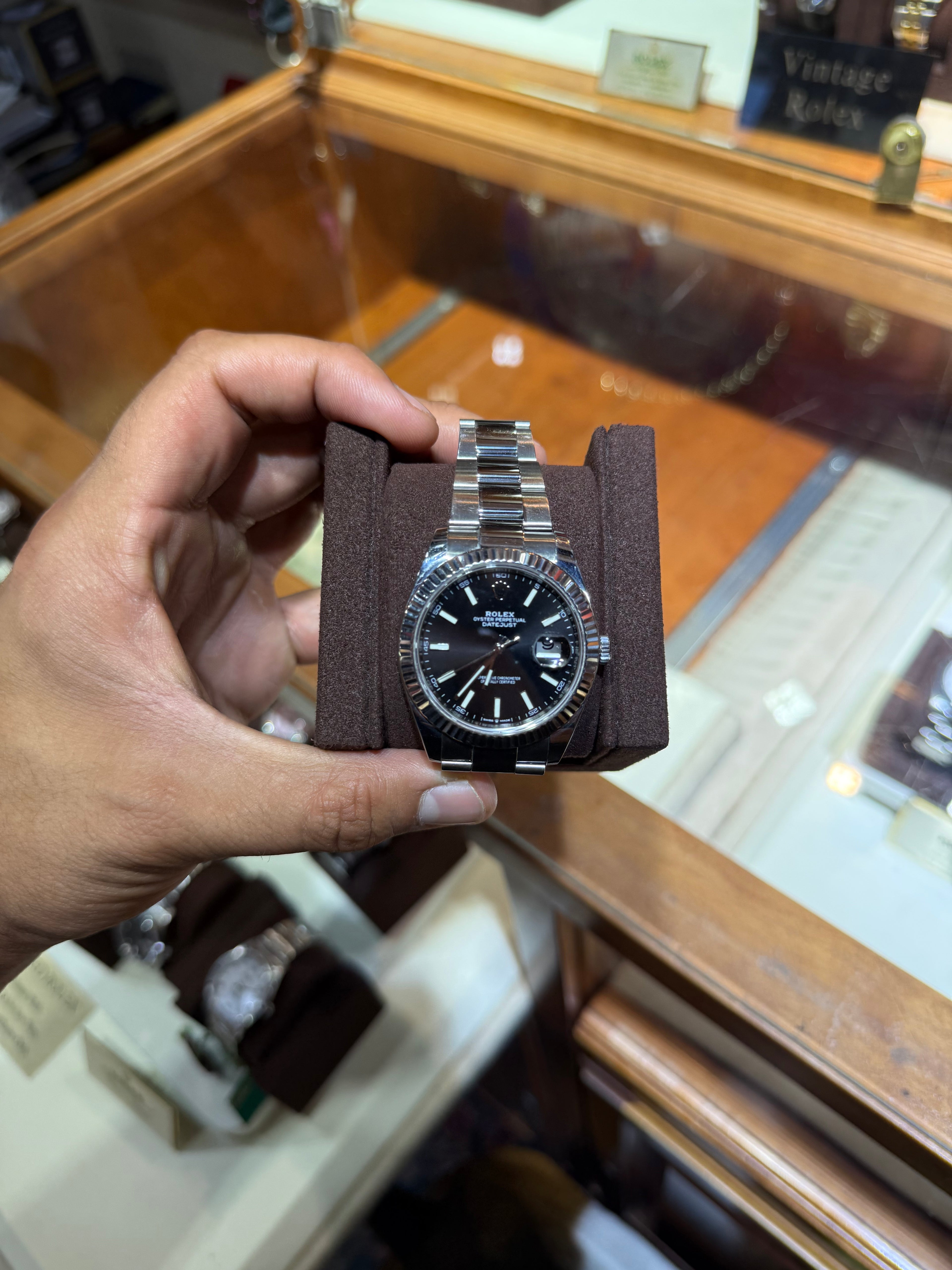 Rolex Datejust 41MM Black Stick Dial Box No Card