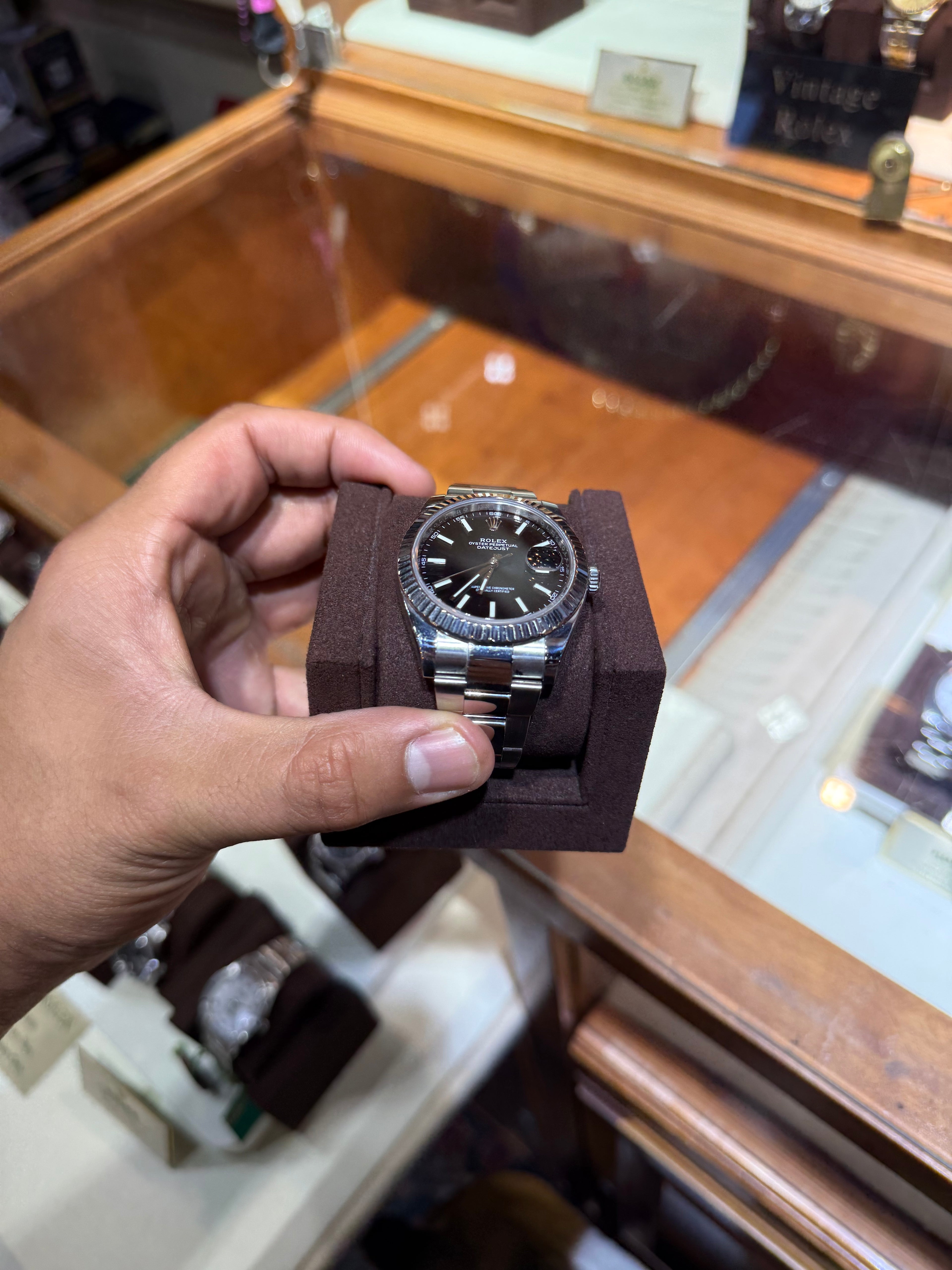 Rolex Datejust 41MM Black Stick Dial Box No Card