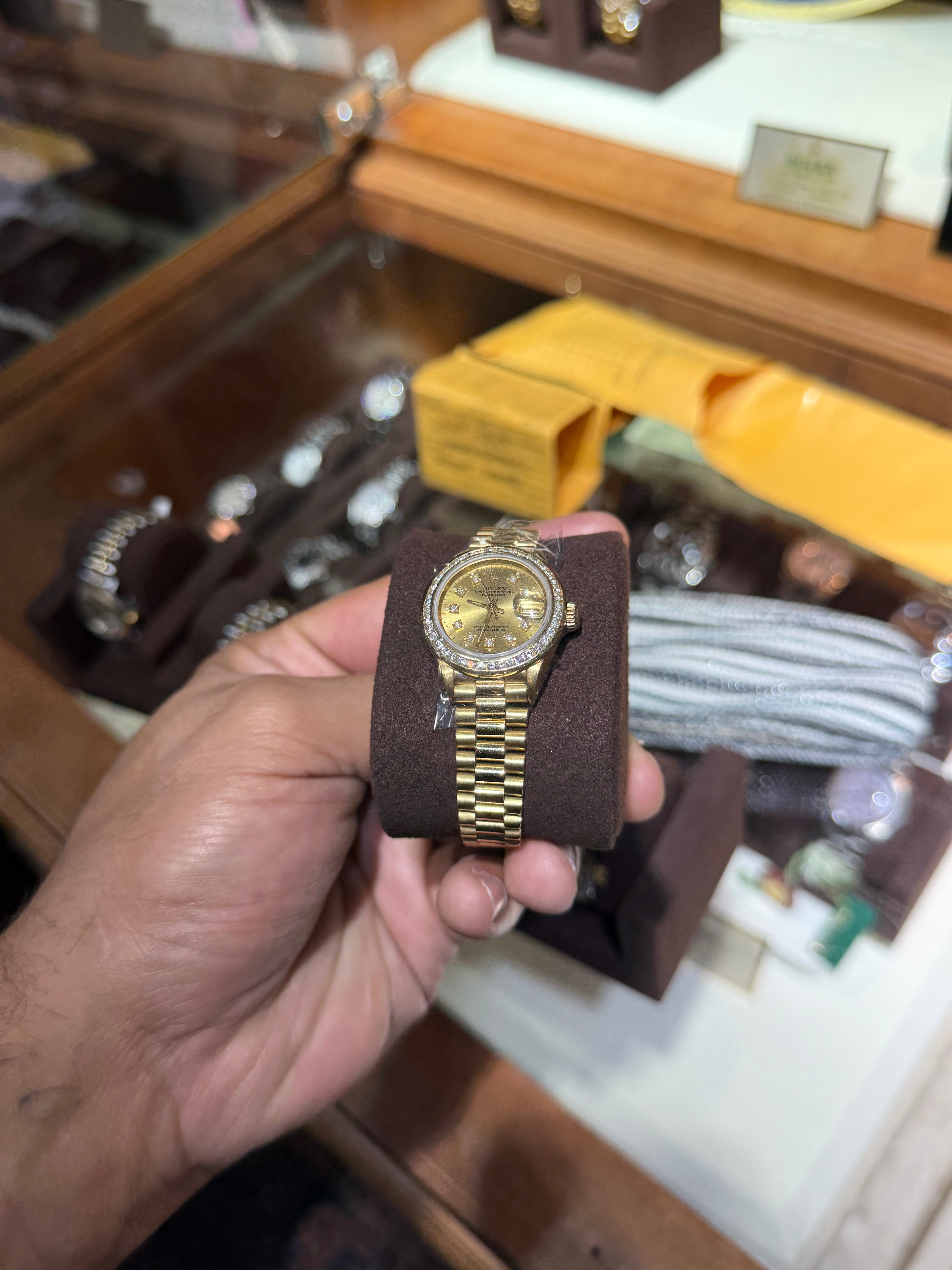 Rolex Day Date President 26MM Am Band Diamond Bezel w/ Box