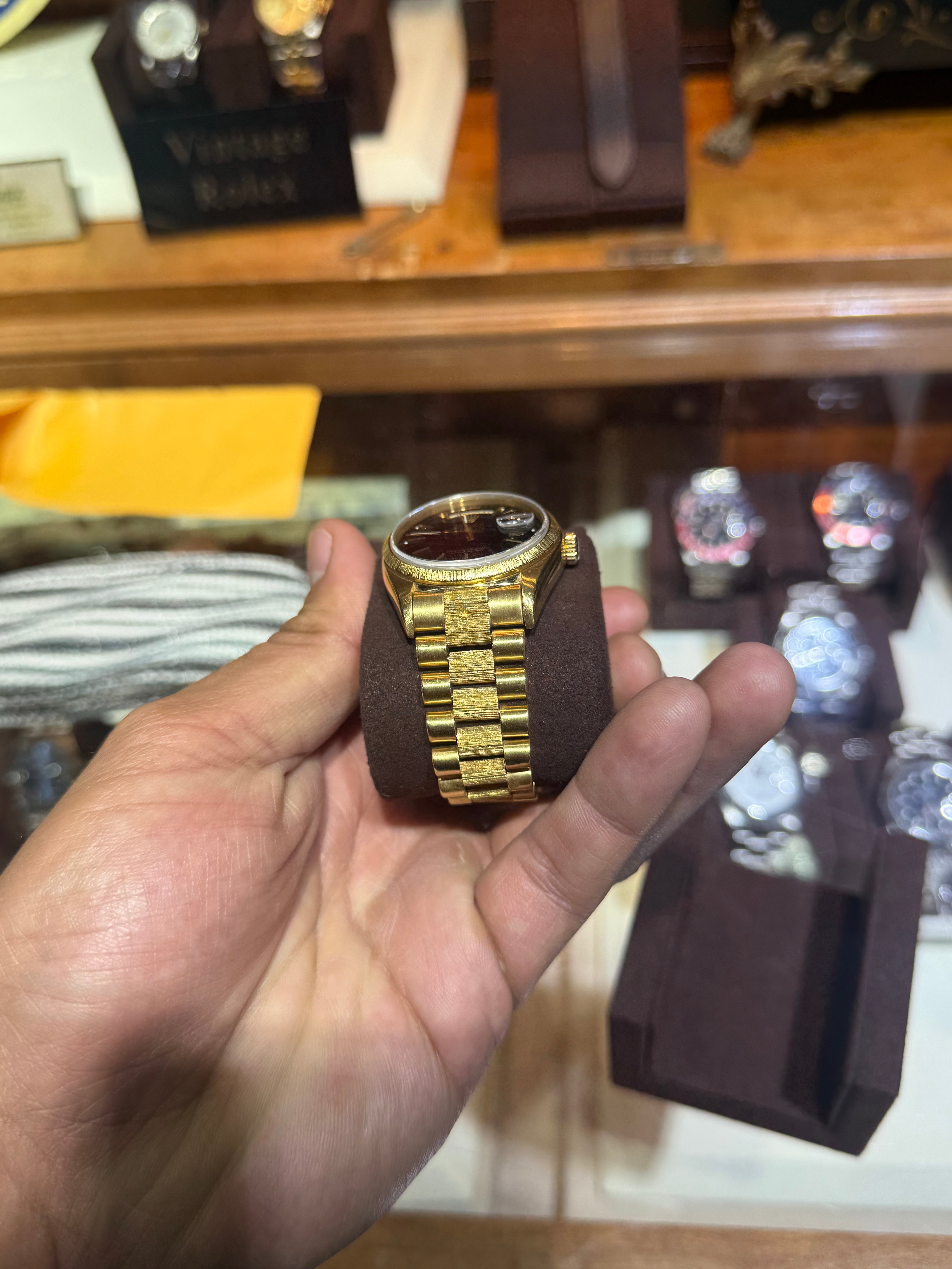 Rolex Daydate 36MM Bark Finish w/ Box Black Dial