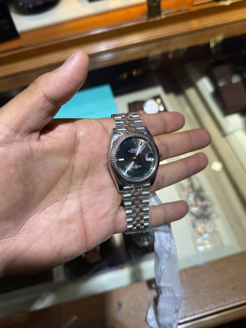 Rolex Wimbledon 41MM Rose Two Tone Diamond Bezel Jubilee Box and Card 2022