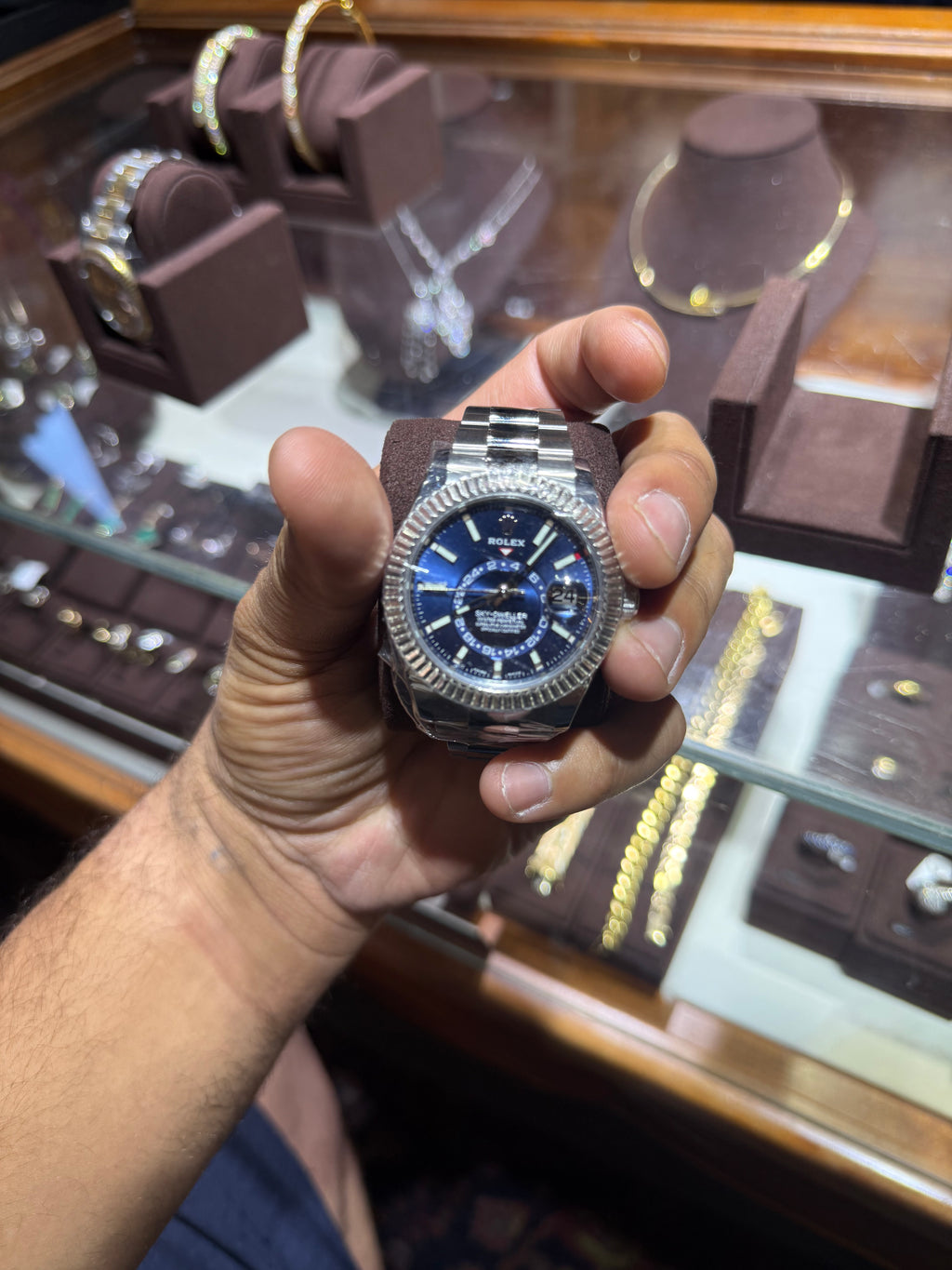 Rolex Sky Dweller Blue Dial Oyster Band Complete 2023