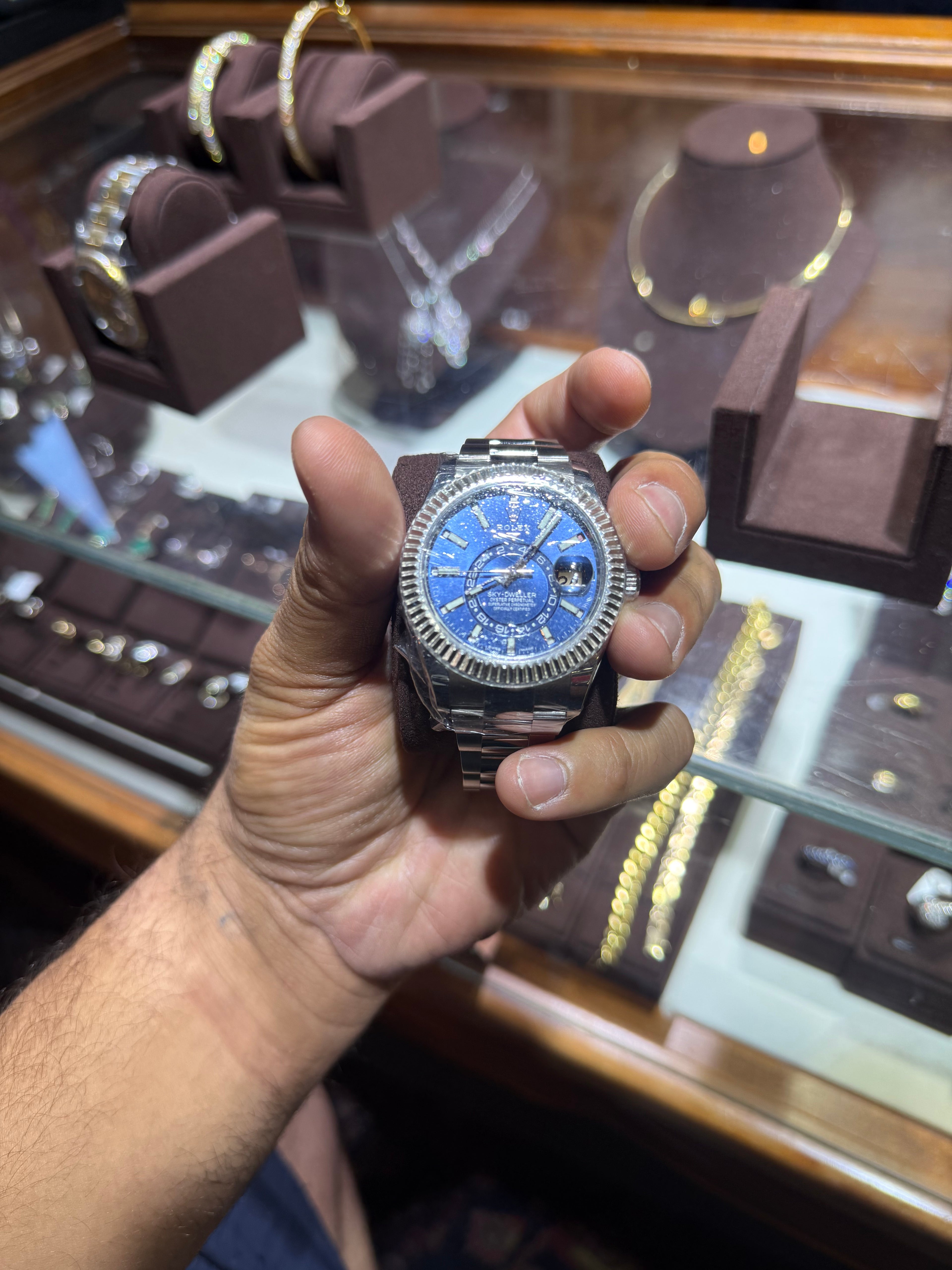 Rolex Sky Dweller Blue Dial Oyster Band Complete 2023