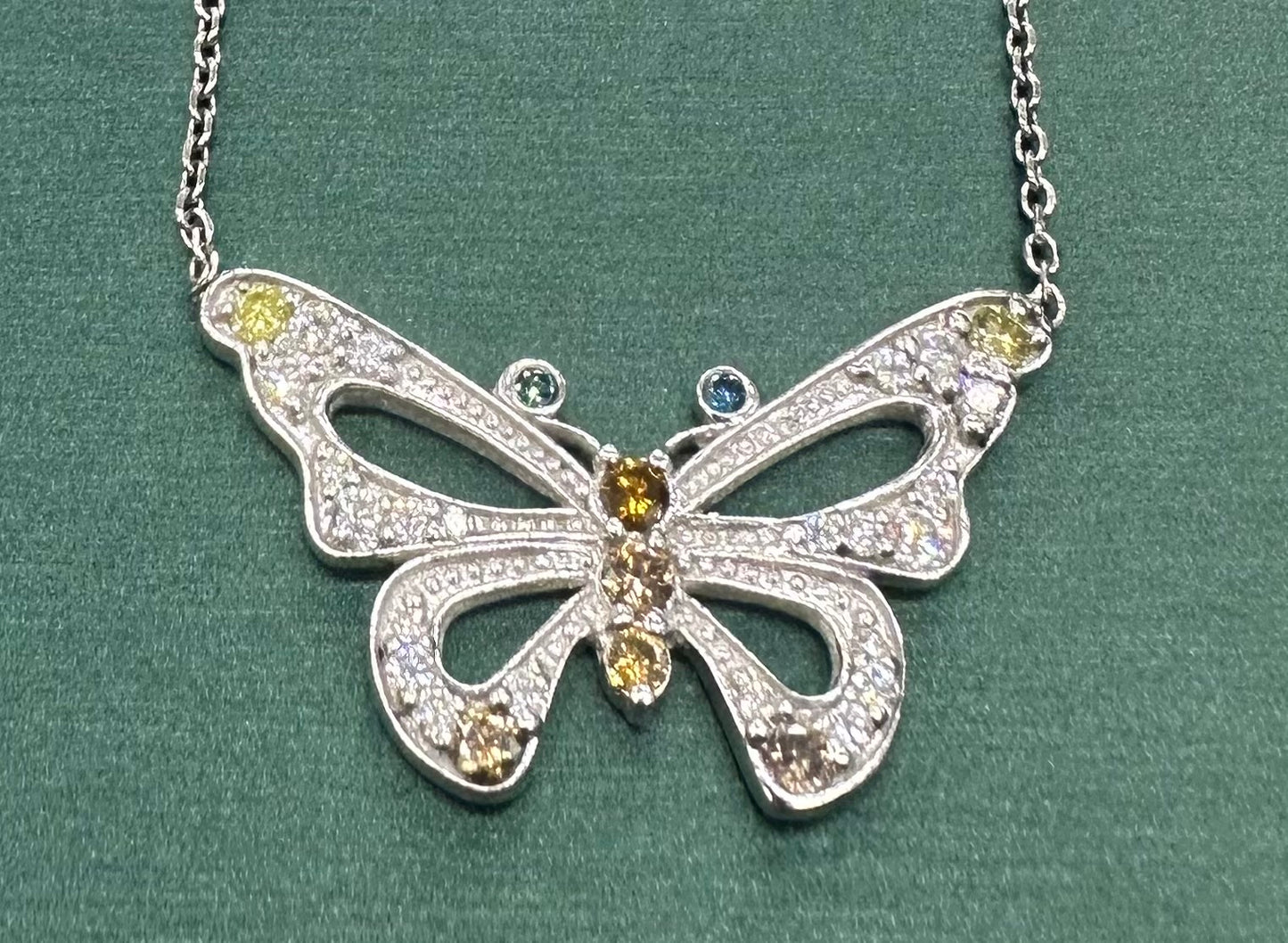 Huge Diamond Butterfly necklace